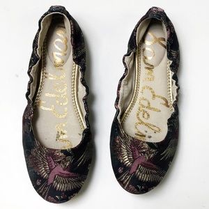 SAM EDELMAN Brocade Embroidered Bird Flats